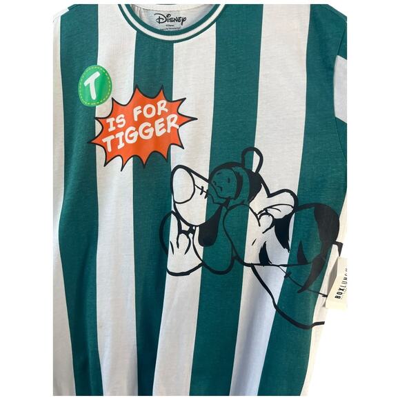 Disney BoxLunch Tigger green white stripe retro referee style t-shirt Large NWT - Picture 2 of 6